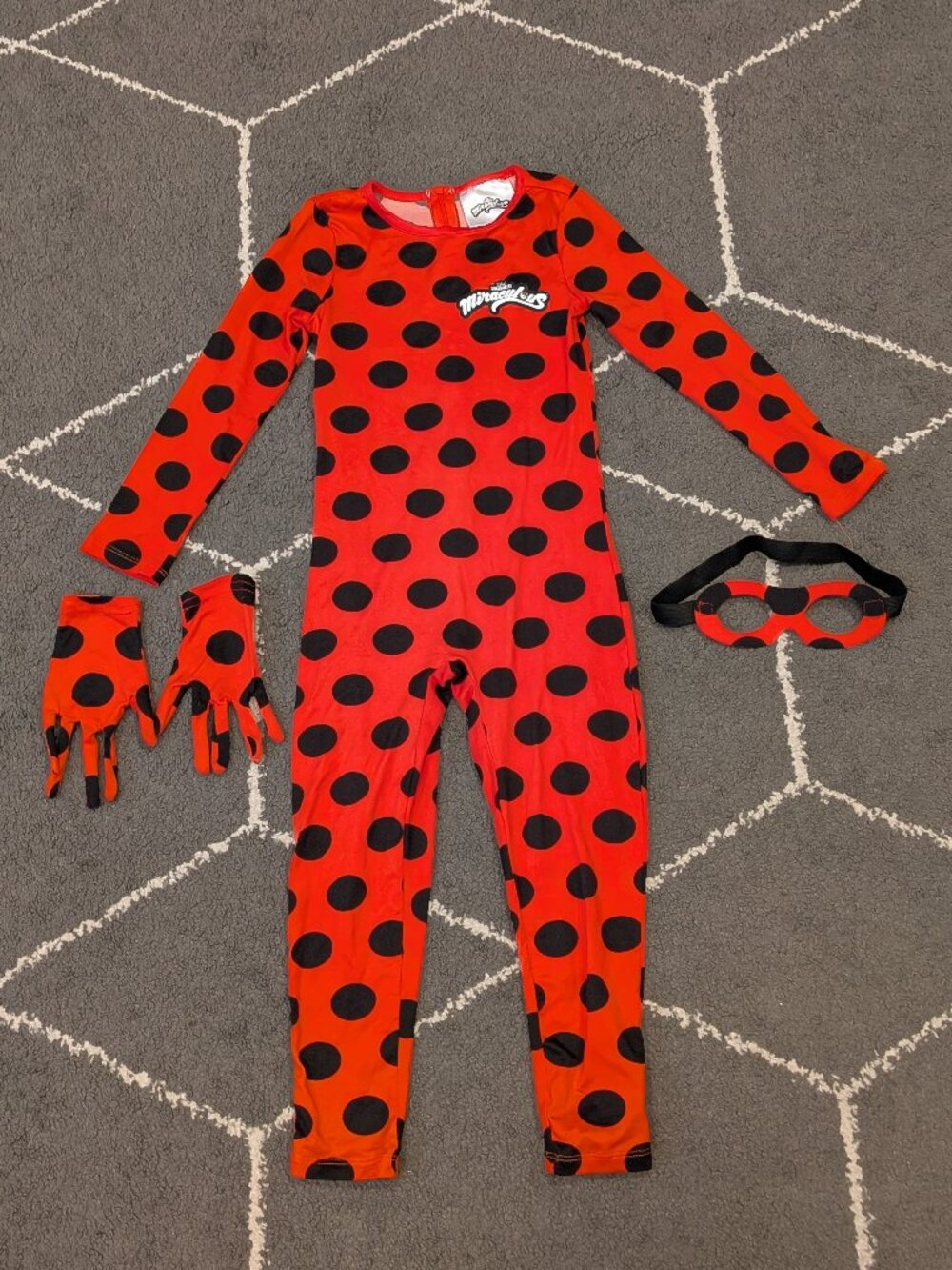Miraculous Ladybug Girl Cosplay One Piece Jumpsuit Set Costume size 6 / 6X
